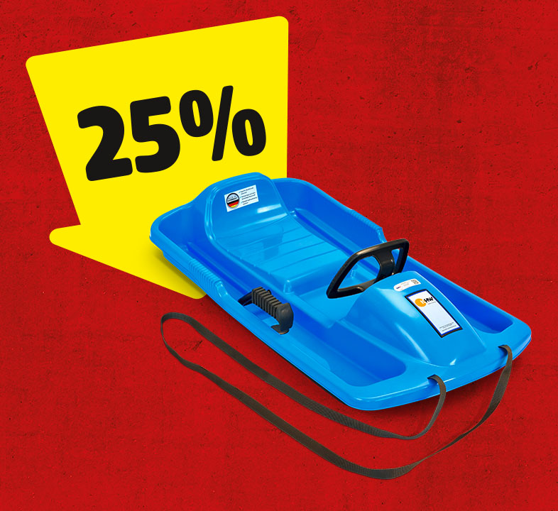 Ein gelber Pfeil mit 25% zeigt auf einen blauen Lenkbob